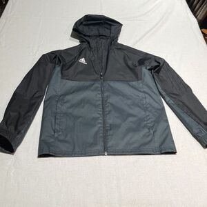YM, Adidas, Black and Dark Grey Windbreaker